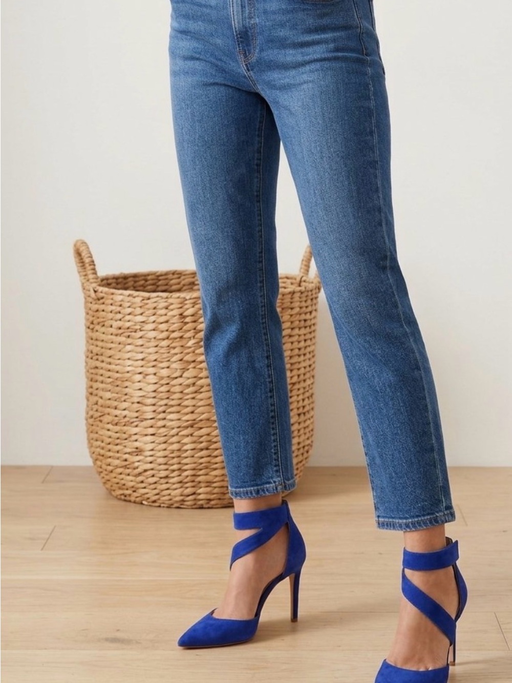 Vince Camuto Cobalt Blue Suede Pointed-Toe Ankle-Strap Heels